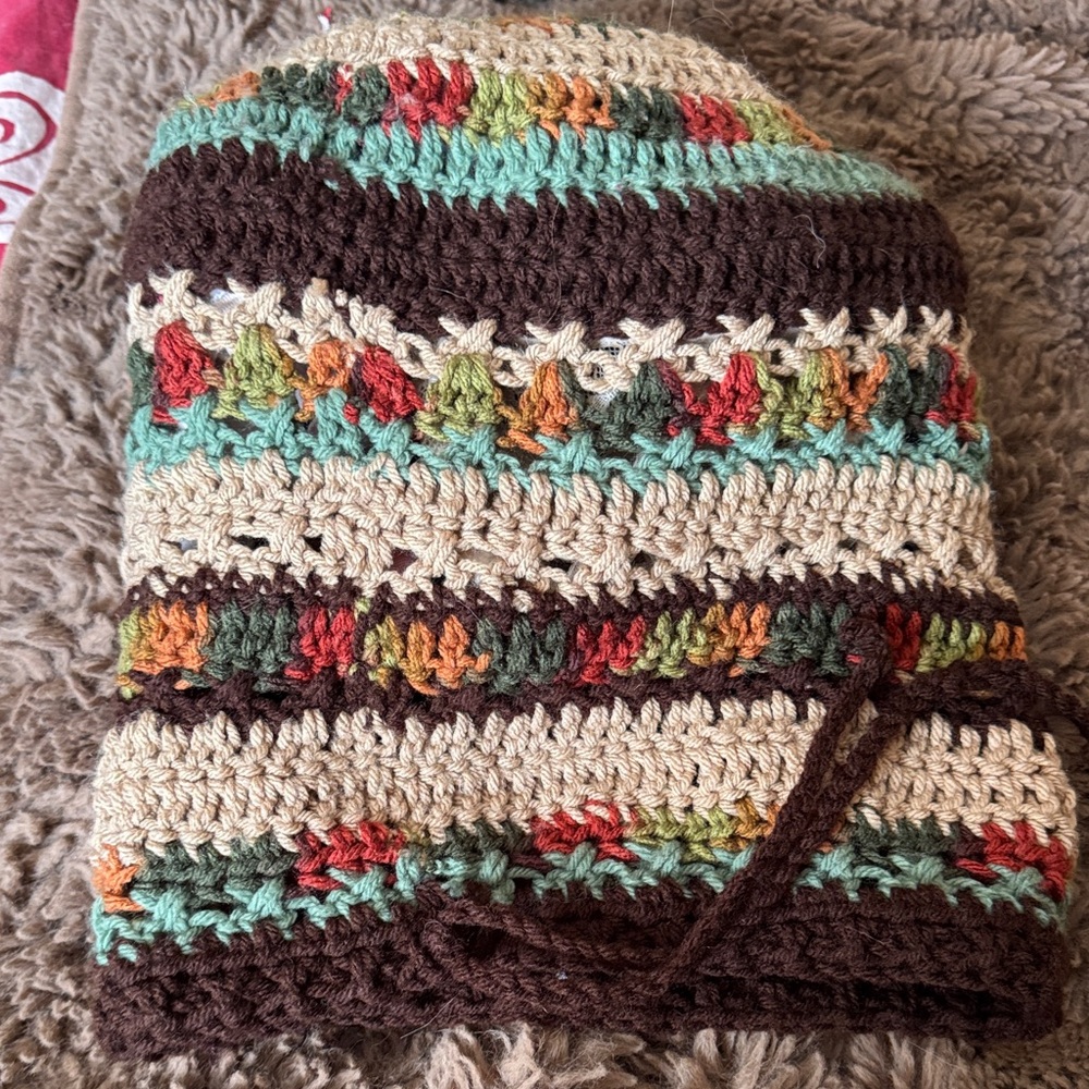 Made with love 💚Multicolor Crochet dread beanie